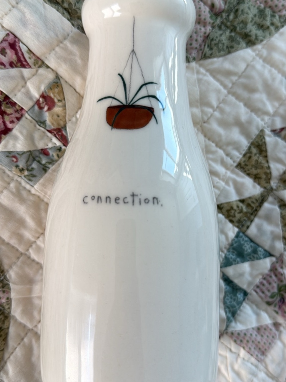 Rae Dunn Ceramic Vase with Hanging Planter “connection”